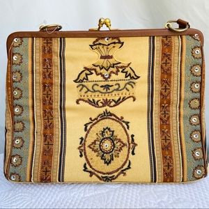 Christiana Embroidered Yellow Handbag